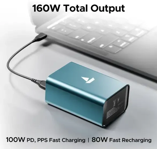 boAt 27000 mAh 160 W Power Bank (Gunmetal, Lithium-ion, Quick Charge 3.0, Power Delivery 3.0 for Earbuds, Laptop, Mobile, Smartwatch, Speaker, Tablet, Trimmer)