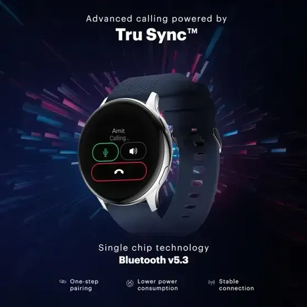 Noise Vortex Plus, 1.46'' AMOLED Display, BT Calling, Sleek Metal Finish Smartwatch (Elite Silver Strap, Regular) - Silver