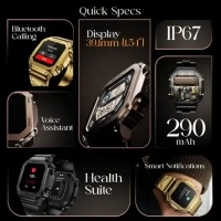 Fire-Boltt Retro 39.1mm (1.54) Display, Bluetooth call, Voice Assistance, Steel Straps Smartwatch (Rose Gold Strap, Free Size) - Golden Sand