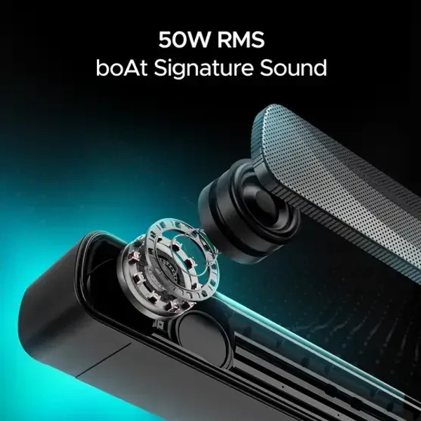 boAt Aavante Bar A1040 w/ Attractive Design, EQ Modes & Remote Control 50 W Bluetooth Soundbar (Premium Black, 2.1 Channel) - 50W