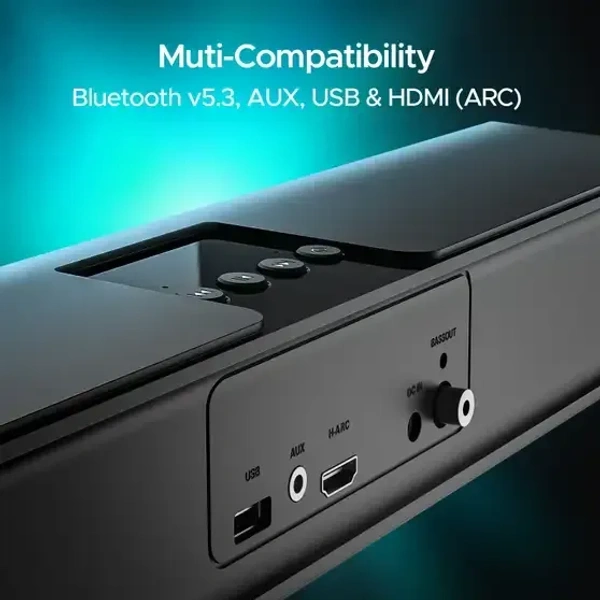 boAt Aavante Bar A1040 w/ Attractive Design, EQ Modes & Remote Control 50 W Bluetooth Soundbar (Premium Black, 2.1 Channel) - 50W