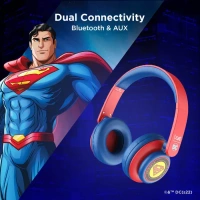 boAt Rockerz 450 Superman DC Edition Wireless Bluetooth Headphone with 40mm Dynamic Drivers, Upto 15 Hours Playback, Adaptive Headband   - Red