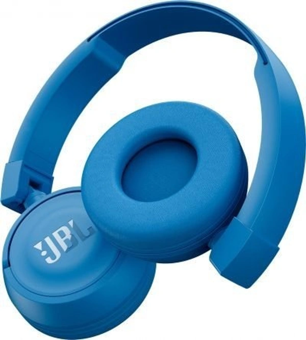 JBL T450BT by Harman Extra Bass Wireless On-Ear Headphones with Mic (Blue) - Blue