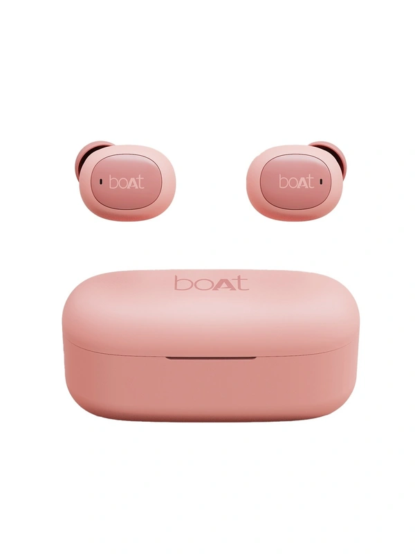 Boat boAt Airdopes 121v2 True Wireless in Ear Earbuds with Upto 14 Hours Playback, 8MM Drivers, Battery Indicators, Lightweight Earbuds & Multifunction Controls(Pink)