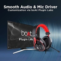 Boat boAt Immortal IM-700 7.1 Channel PC Virtual Surround Sound, ENx Tech, RGB LEDs, Remote Control, Braided Cable USB Wired Over Ear Gaming Headphones with Mic and 50mm Drivers (Black Sabre)