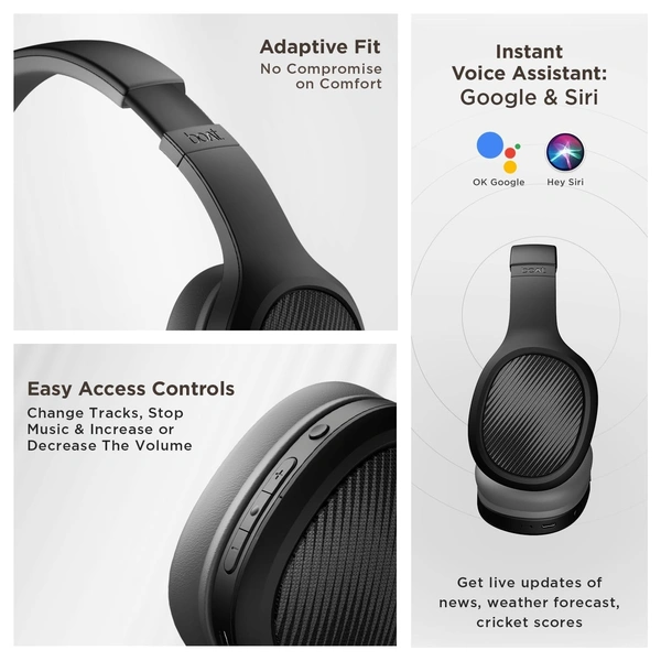 Boat boAt Rockerz 460 Wireless Over Ear Headphones w/Up to 30hrs Playtime, 40mm Drivers, BEAST™ Mode, ENx™, Dual Pairing, BT v5.2, Instant Voice Assistant,..
