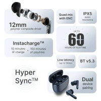 Noise Aura Buds Bluetooth Earbuds (60 Hrs Playtime) - White