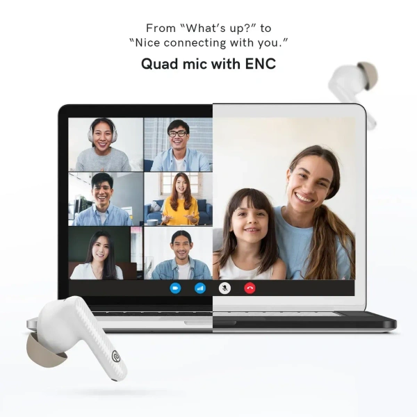 Noise Aura Buds Bluetooth Earbuds (60 Hrs Playtime) - White