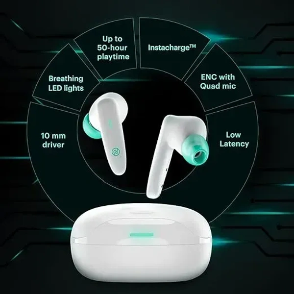 Noise Buds VS402 Bluetooth Headset (Neon White) - White
