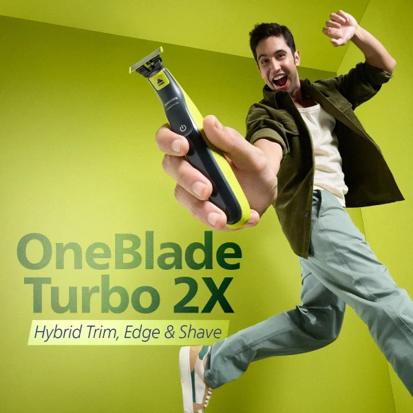 Philips OneBlade Turbo2X|Patented Dual Protect Tech|3 Combo Attachments|Trimmer|QP2724/10