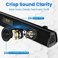 Portronics Pure Sound 106 | 120W Bluetooth Soundbar With Wired Subwoofer For Deep Bass,(Black)