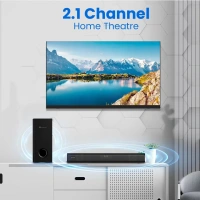 Portronics Pure Sound 106 | 120W Bluetooth Soundbar With Wired Subwoofer For Deep Bass,(Black)