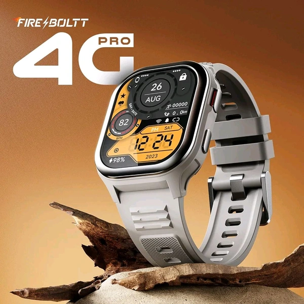 Fire-Boltt 4G Pro Volte Calling Smart Watch- 2.02” TFT Display, 4G Nano-SIM GPS, Health Suite, Sports Modes, 400mAh Battery (Grey)