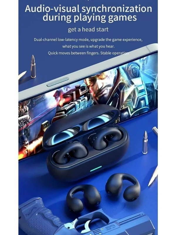 VERONIC T75 Ear Clip OWS Bluetooth True Wireless (TWS) On Ear 30 Hours Playback Low Latency,Fast charging IPX4(Splash & Sweat Proof) White