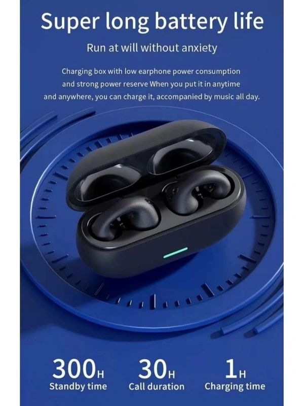 VERONIC T75 Ear Clip OWS Bluetooth True Wireless (TWS) On Ear 30 Hours Playback Low Latency,Fast charging IPX4(Splash & Sweat Proof) White