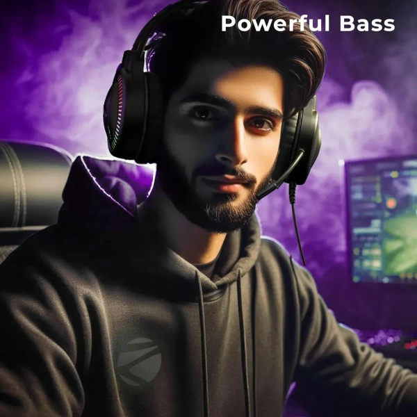 Zebronics Blitz C Dolby Atmos Gaming Headphone 50Mm Drivers Rgb Lights Flexible Mic Type-C