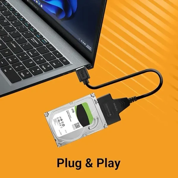 Zebronics Uts100 Usb 3.0 To Sata Adapter For 2.5 Hdd/Ssd With Plug & Play Black