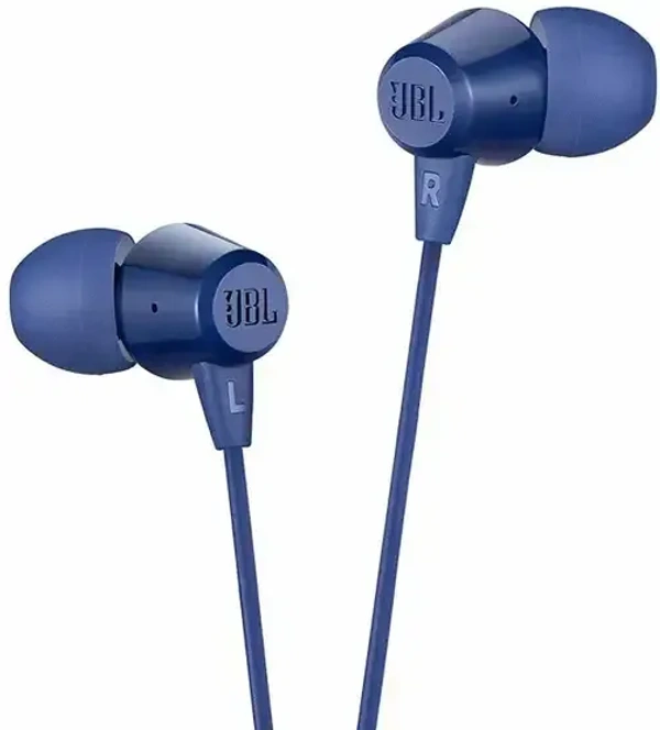 JBL C50HI Wired (Black, In the Ear) - Blue