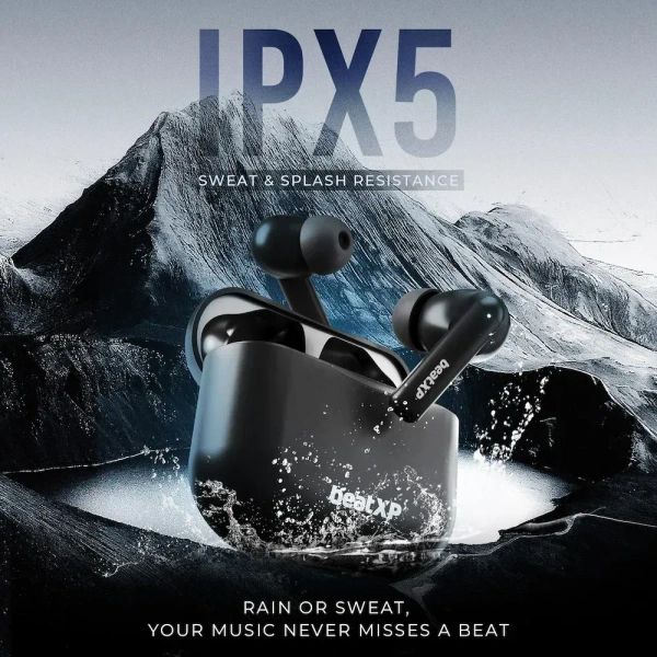 beats beatXP XPods Vibe Bluetooth True Wireless in-Ear Ear Buds with 60H Playtime, Quad Mic ENC, Gaming Mode(40ms Low Latency), Type C Earphone with 11mm Drivers, IPX5 Water Resistance (Black) - Black