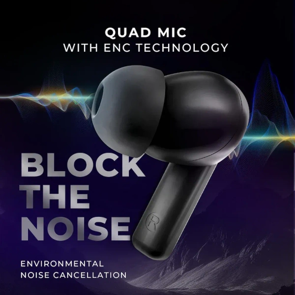 beats beatXP XPods Vibe Bluetooth True Wireless in-Ear Ear Buds with 60H Playtime, Quad Mic ENC, Gaming Mode(40ms Low Latency), Type C Earphone with 11mm Drivers, IPX5 Water Resistance (Black) - Black