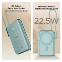 boAt 10000 mAh Magnetic Wireless Power Bank w/ 15W Wireless Charging - PB330 MagnaCharge (Aqua)