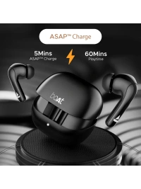 boAt Airdopes 155 Tws Earbuds W/ 40h Playtime, in-ear Detection, Quad Mics Enx Tech (Active Black) - Black