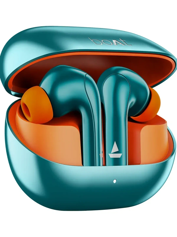 boAt Airdopes 155 Tws Earbuds W/ 40h Playtime, in-ear Detection, Quad Mics Enx Tech(Active Teal) - Cyan Aqua