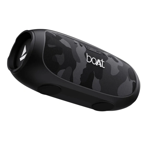 boAt Stone 1800 BT Speaker w/ 90W RMS Sound, 5H Platime, EQ Modes, BT v5.3 & IPX6 Rating (Camo Black) - Black