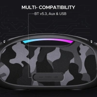 boAt Stone 1800 BT Speaker w/ 90W RMS Sound, 5H Platime, EQ Modes, BT v5.3 & IPX6 Rating (Camo Black) - Black