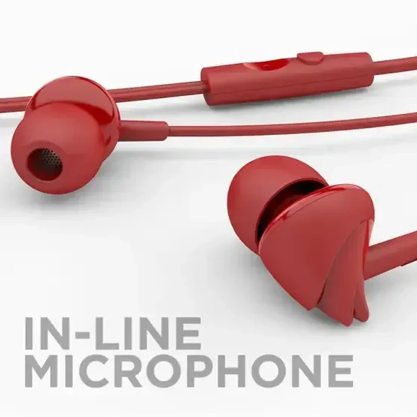 boAt Bassheads 100 C w/ Type-c Jack, boAt Signature Sound & Integrated Controls Wired (Black2, In the Ear) - Red