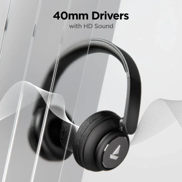 BoAT boAt Rockerz 450 Wireless Bluetooth Headphone With Up to 15 H Playback, Adaptive Lightweight Design, Immersive Audio, Easy Access Controls and Dual Mode Compatibility, Black