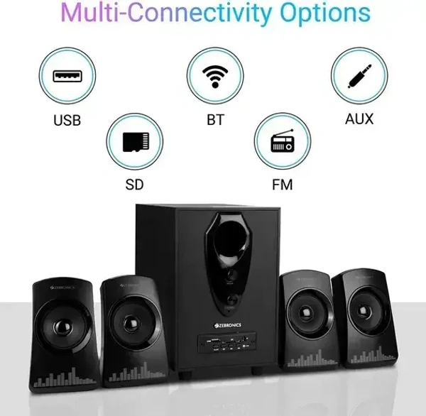 ZEBRONICS ZEB-FEEL 4 60 W Bluetooth Home Theatre (Black, 4.1 Channel) - 60W