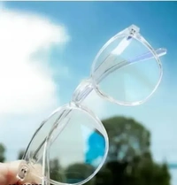 Trendy MRA Collection Men White Fiber Transparent Glasses (Pack-1)
