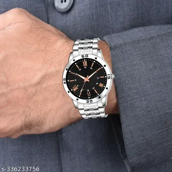 New Fashion Watch Designer Watch Classic Watch Trendy Watch New Arrival King Bracelet and Black Dial Steel Watch combo