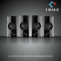 I Kall IK 41 Multimedia 4.1 Speaker System with Bluetooth, Aux, USB, FM Connectivity 60 W Bluetooth Home Theatre (Black, 4.1 Channel) - 60W