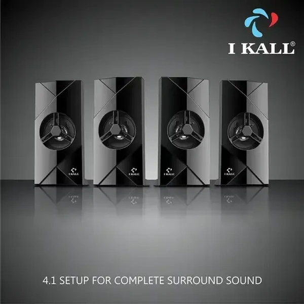 I Kall IK 41 Multimedia 4.1 Speaker System with Bluetooth, Aux, USB, FM Connectivity 60 W Bluetooth Home Theatre (Black, 4.1 Channel) - 60W