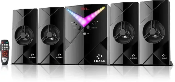 I Kall IK 41 Multimedia 4.1 Speaker System with Bluetooth, Aux, USB, FM Connectivity 60 W Bluetooth Home Theatre (Black, 4.1 Channel) - 60W