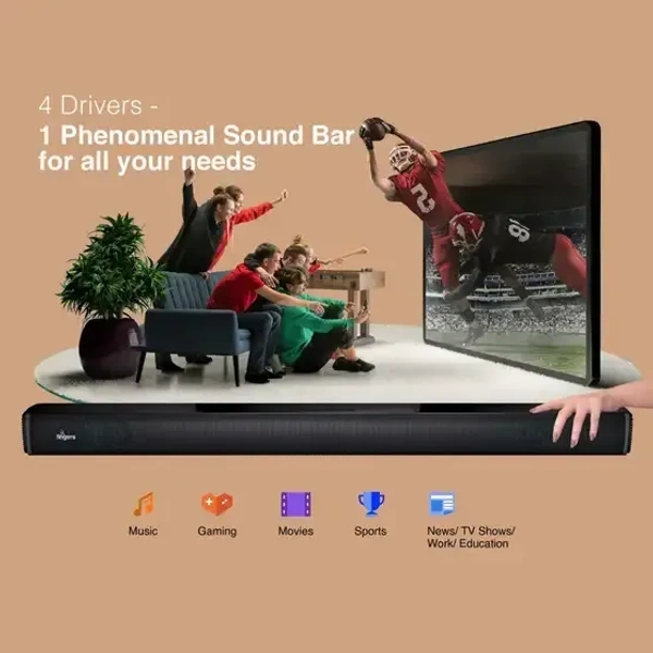 FINGERS Octane-100 100 W Bluetooth Soundbar (Rick Black, 2.1 Channel)