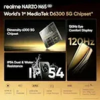 Realme Lowest Price Ever Realme Narzo N65 5G, 4GB RAM, 128GB ROM, Amber Gold, Smartphone - gold, Gold
