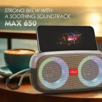 Cyomi Wireless Portable Speaker With RGB Dimmable Light USB/AUX/TF Card Support 6 Hrs 10 W Bluetooth Party Speaker (Grey, 5.1 Channel)