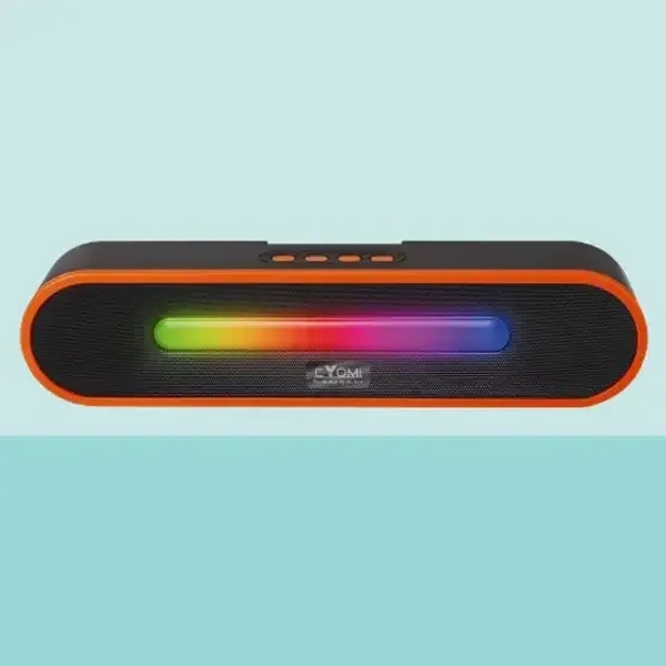 Cyomi Vibe682 (PORTABLE HOME TV) Dynamic Thunder RGB Light Sound 2400mAh Battery 10 W Bluetooth Soundbar (Orange, Stereo Channel)