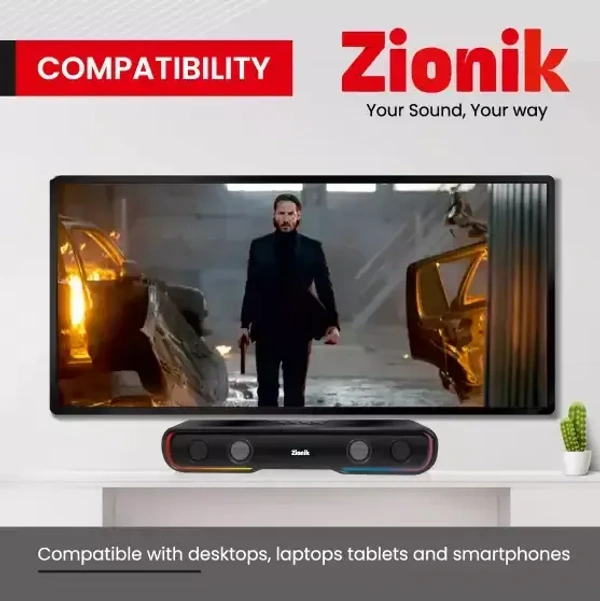 Zionik Zionik Beam 25 W Bluetooth Soundbar (Black, 2.2 Channel)