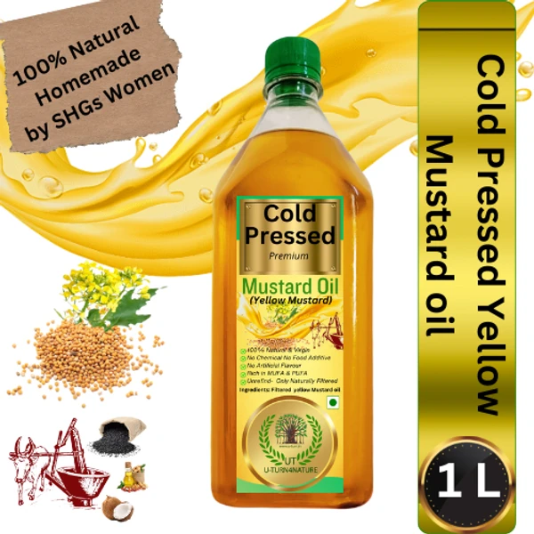 Cold-Pressed Yellow Mustard Oil, Homemade, 1L - 1L