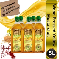 Wood-Cold Pressed Yellow Mustard Oil, 100% Natural  - 1LX5