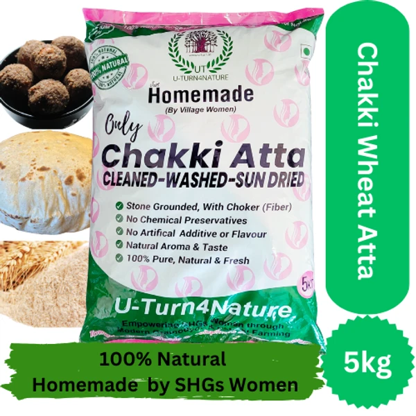 Chakki Wheat Atta-Homemade with Fiber  - 1kg