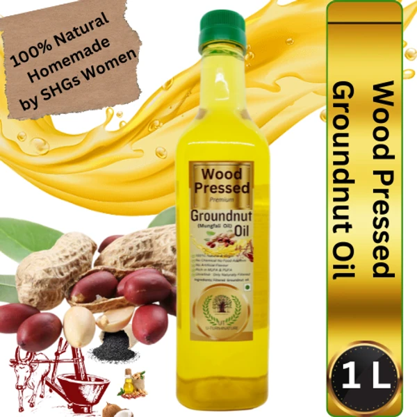 Wood Cold Pressed Groundnut Oil, 100% Natural 1L - 1L