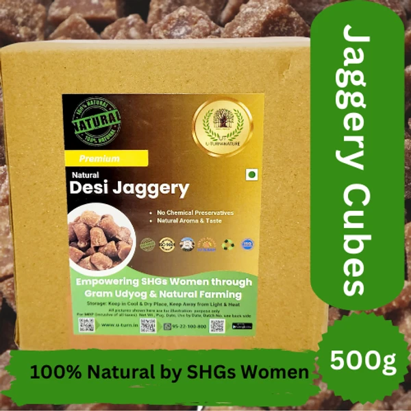 Desi Jaggery Cubes (Gur) – No Sugar Mixed - 500g