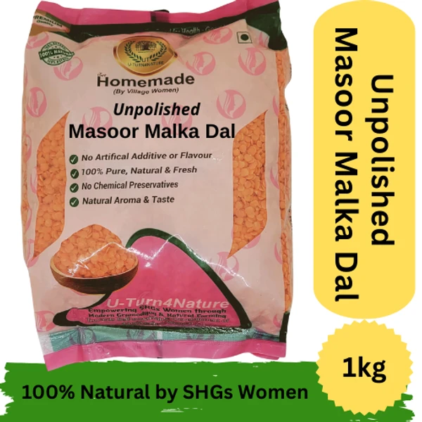 Masoor Dal Malka, Unpolished Desi Dal 500G-1KG - 1kg