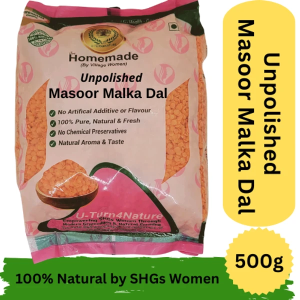 Masoor Dal Malka, Unpolished Desi Dal 500G-1KG - 500g