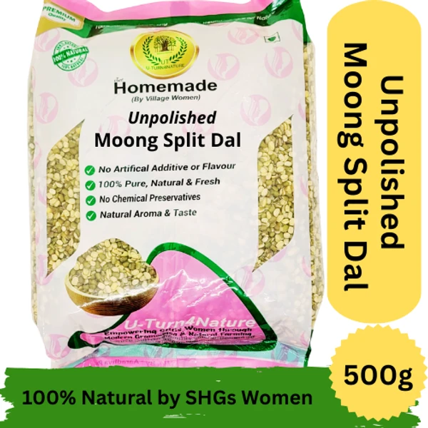 Unpolished Moong Dal Split-Desi Dal 500G-1KG - 500g